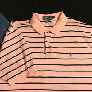 Pink stripped men's Polo